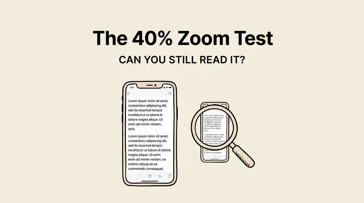 The 40% zoom test showing how screenshots appear at thumbnail size in App Store search