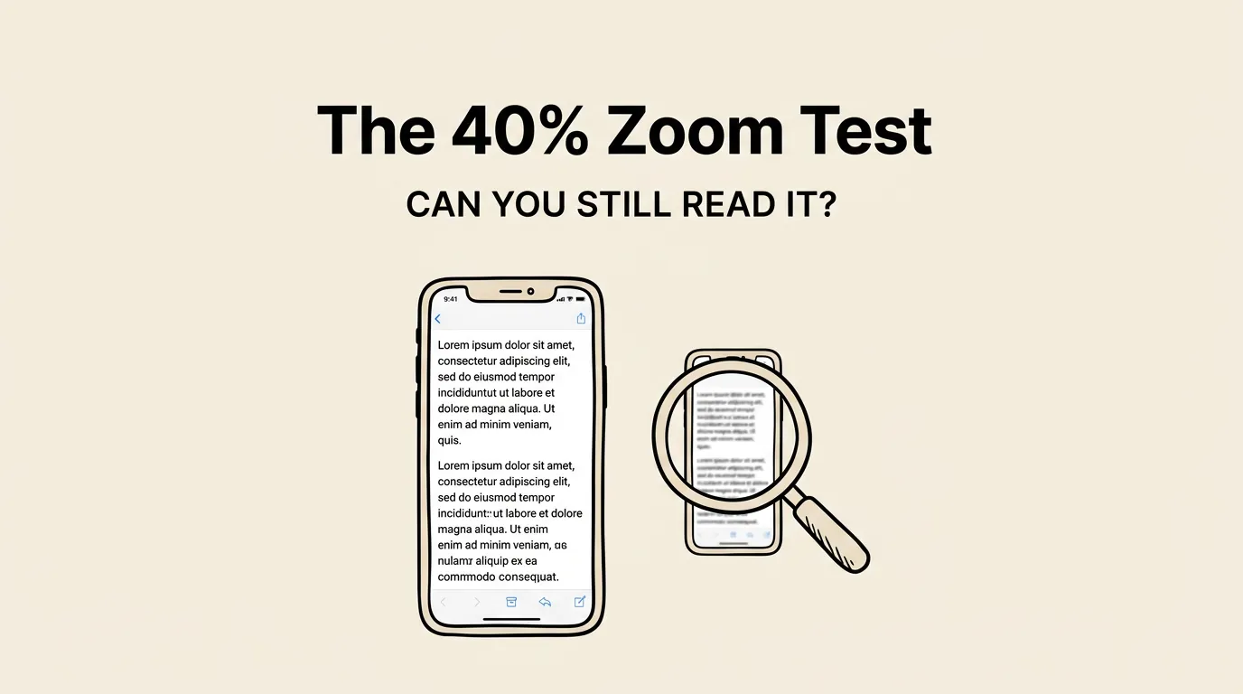 The 40% zoom test showing how screenshots appear at thumbnail size in App Store search