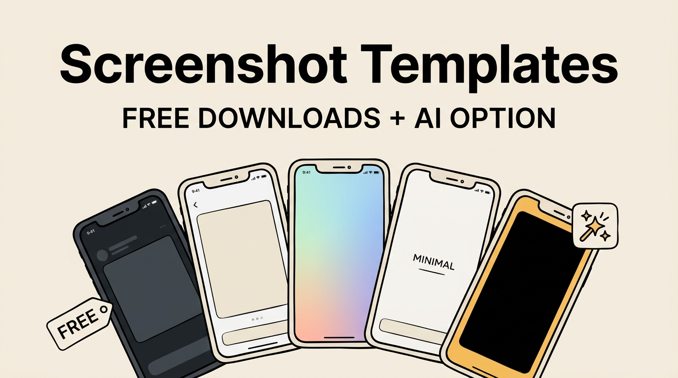 App Store Screenshot Templates: Free Downloads + AI Alternative