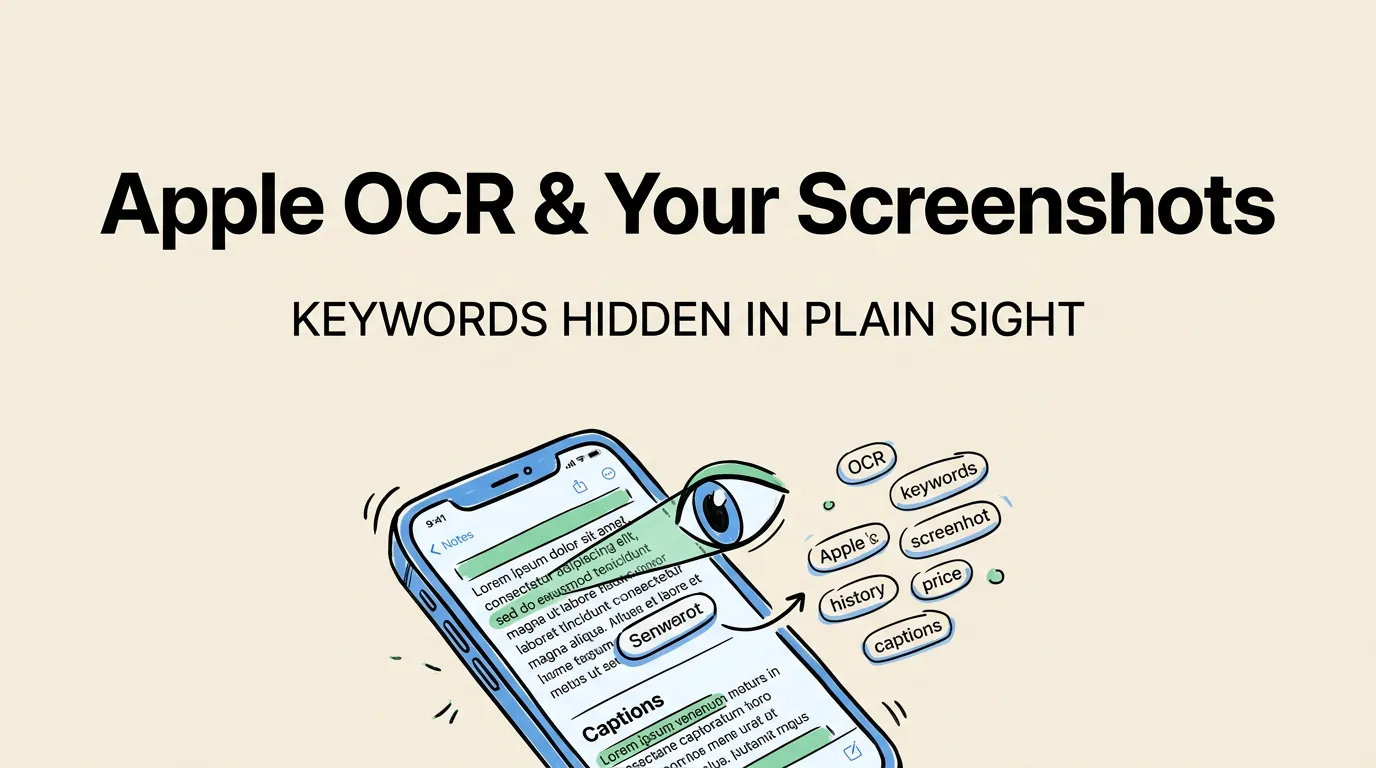 How Apple's OCR reads text in App Store screenshots and indexes keywords